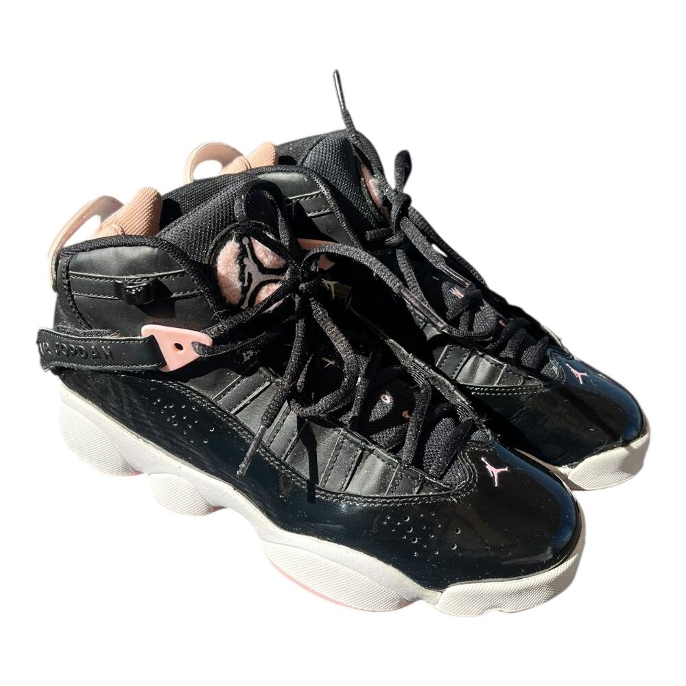 Jordan 6 Rings Mid Black Arctic Punch Sz 7y